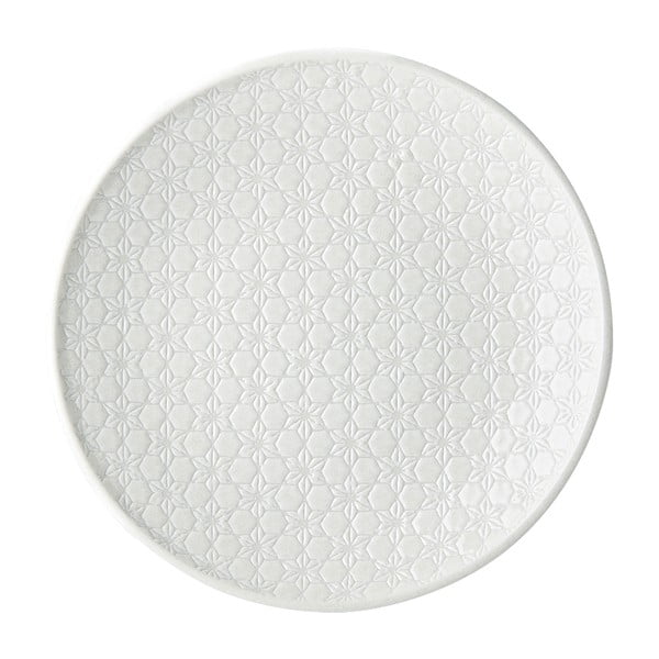 Baltos spalvos keraminė lėkštė MIJ Star, ø 25 cm