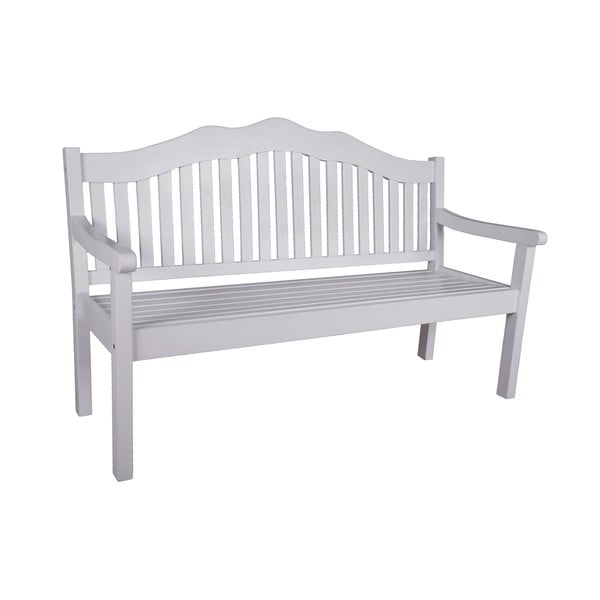 Medžio masyvo sodo suoliukas baltos spalvos Austin – Garden Pleasure