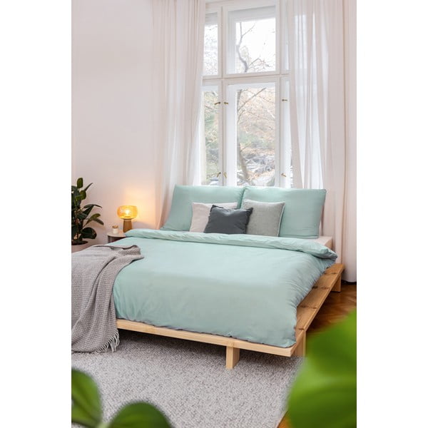 Iš mikrosatino viengulė patalynė žalios spalvos 140x200 cm Basic – Bonami Essentials-image-4