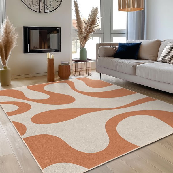 Skalbiamas oranžinės spalvos kilimas 120x180 cm Caramel Latte – Mila Home-image-3
