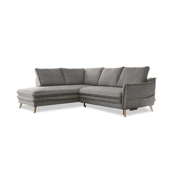 Sulankstoma kampinė sofa pilkos spalvos (su kairiuoju kampu) Charming Charlie – Miuform
