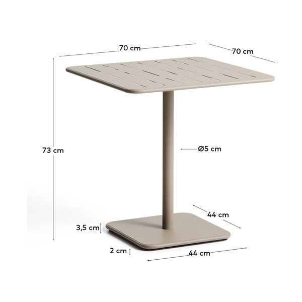 Iš plieno sodo valgomojo stalas 70x70 cm Brai – Kave Home-image-2