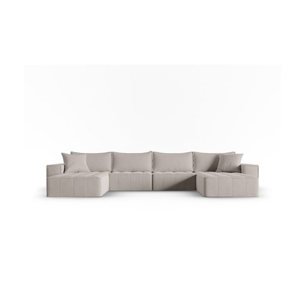 Kampinė sofa šviesiai pilkos spalvos Mike – Micadoni Home