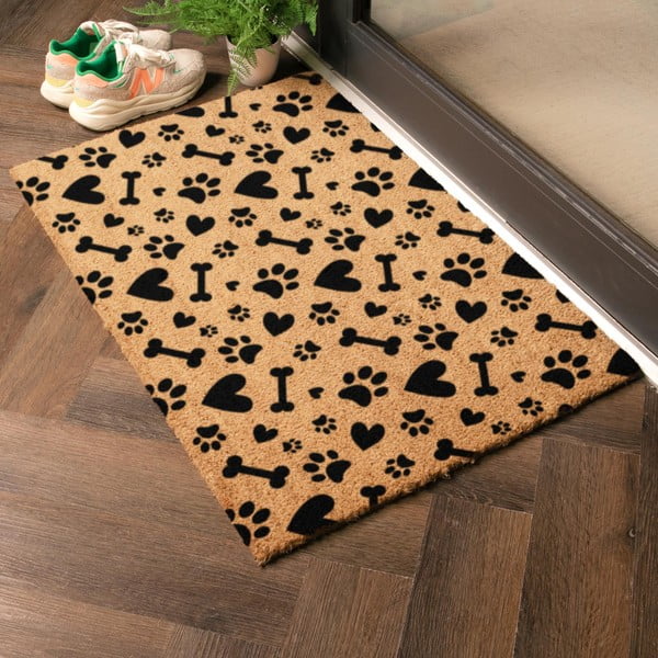 Iš kokoso pluošto grindų kilimėlis 40x60 cm Paws and Bones – Artsy Doormats-image-1
