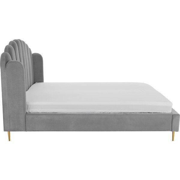 Pilka minkšta lova Westwing Collection Glamour, 180 x 200 cm-image-3