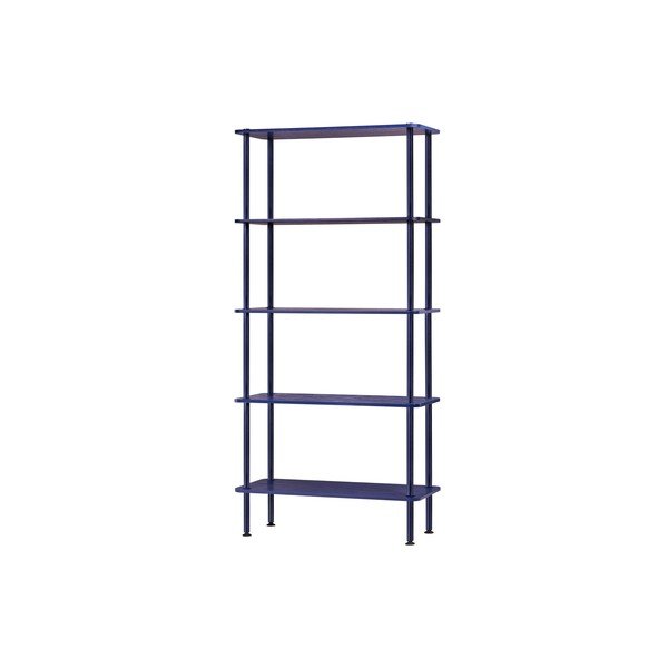 Mėlynos spalvos pastatoma lentyna iš ąžuolo 80x163x35 cm Teidi – noo.ma