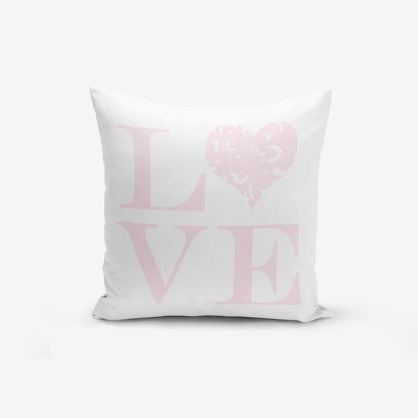 Minimalistiniai pagalvėlių užvalkalai Love Pink, 45 x 45 cm