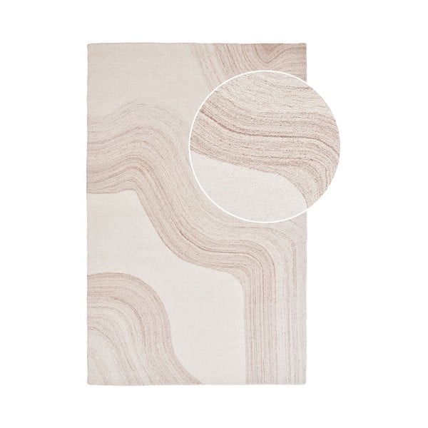 Rankų darbo iš vilnos kilimas kreminės spalvos 160x230 cm Surat – House Nordic
