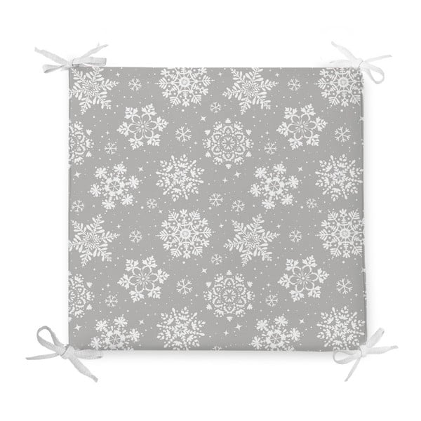 Kalėdinė sėdynės pagalvėlė iš medvilnės mišinio Minimalist Cushion Covers Flakes, 42 x 42 cm