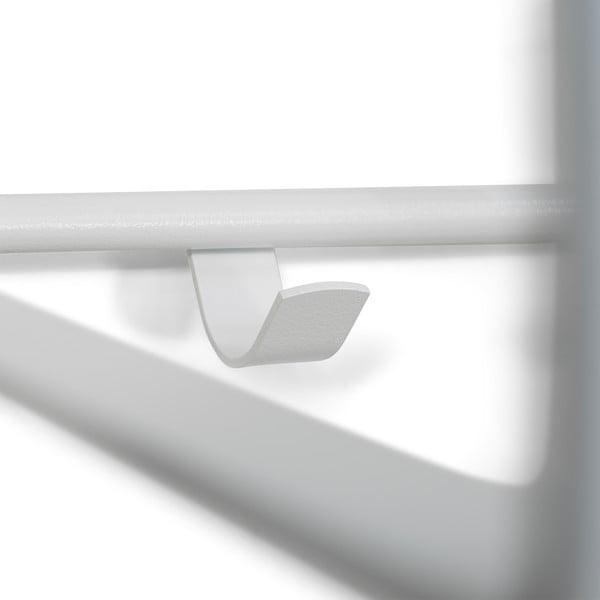 Baltos spalvos iš metalo sieninė lentyna su lentyna 100 cm Rex – Spinder Design-image-2