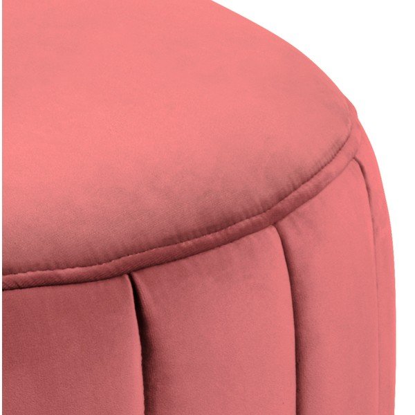 Koralinės rožinės spalvos aksomo pufas Actona Doria, ⌀ 60 cm-image-2
