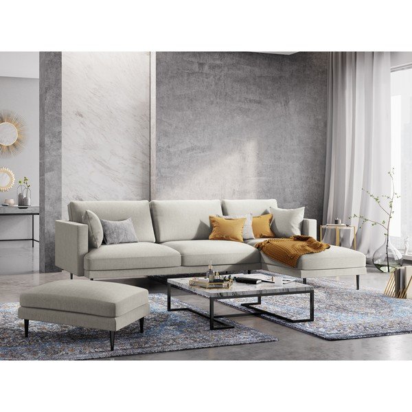 Smėlio spalvos kampinė sofa Milo Casa Piero, kampas dešinėje-image-1