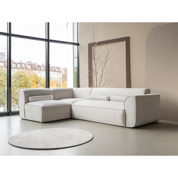 Kampinė sofa kreminės spalvos (su kairiuoju kampu) Flex Felix – Miuform-image-3
