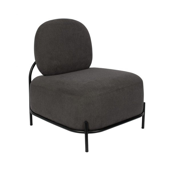 Tamsiai pilkas fotelis White Label Polly