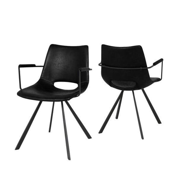 2 juodų "Canett Coronas" kėdžių rinkinys