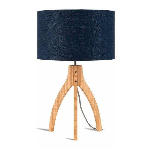 Stalo lempa su mėlynu atspalviu ir bambuko konstrukcija Good&Mojo Annapurna