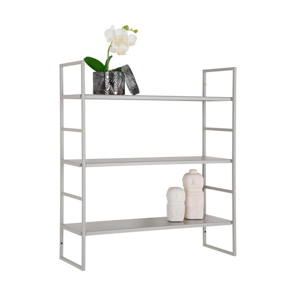 Iš metalo kelių aukštų sieninė lentyna šviesiai pilkos spalvos 48 cm Beja – House Nordic-image-3