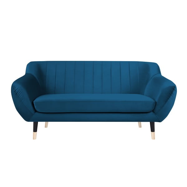 Mėlyna sofa su juodomis kojomis Mazzini Sofas Benito, 158 cm