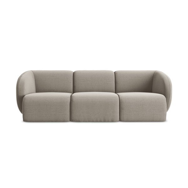 Šviesiai rudos spalvos sofa iš velveto 244 cm Lani – Makamii