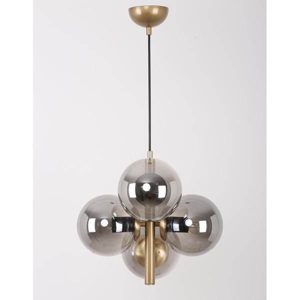 Kabantis šviestuvas pilkos spalvos/auksinės spalvos ø 15 cm su stiklo gaubtu Forte – Squid Lighting-image-3