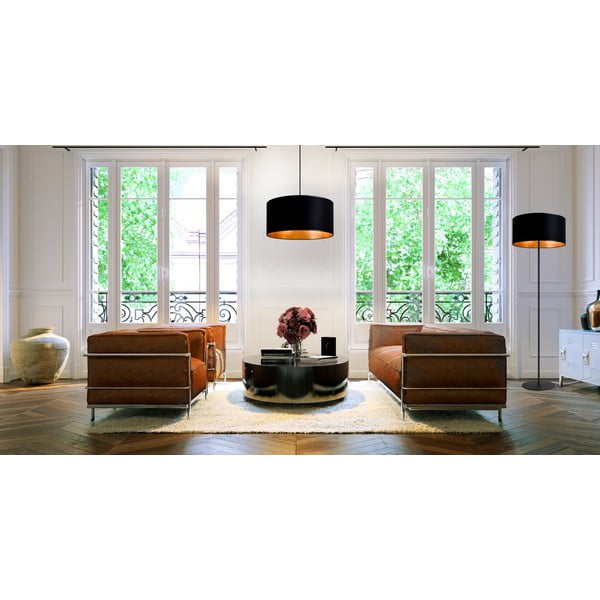 Juodos spalvos pakabinamas šviestuvas su aukso spalvos vidumi Sotto Luce Mika, ⌀ 50 cm-image-1