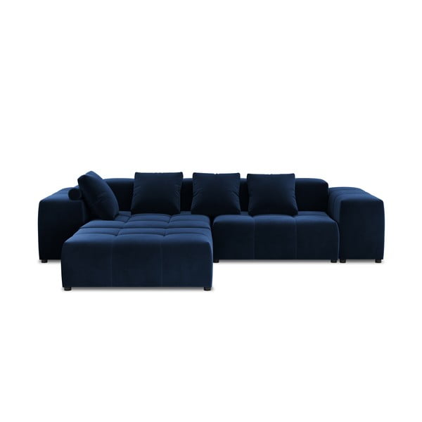 Mėlyno aksomo kampinė sofa (kintama) Rome Velvet - Cosmopolitan Design