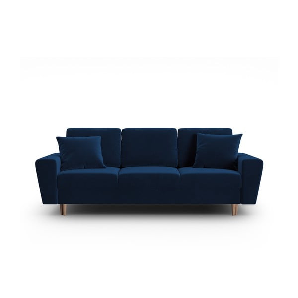 Mėlynos spalvos iš velveto sulankstoma/su sandėliavimo vieta sofa 235 cm Kyoto – Cosmopolitan Design