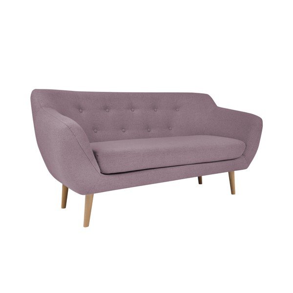 Rožinė dvivietė sofa su šviesiomis kojelėmis Mazzini Sofas Sicile-image-3