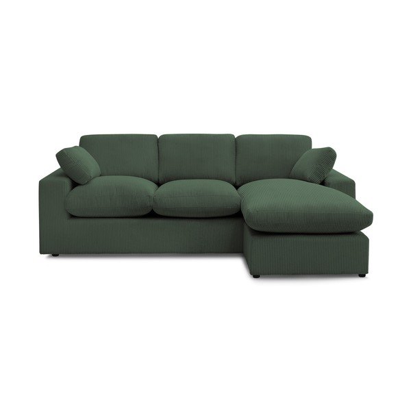Žalios spalvos kampinė sofa iš kordinio velveto Belair – Bobochic Paris
