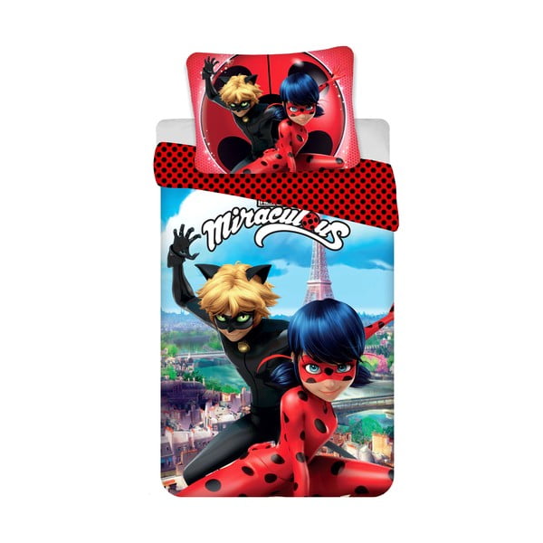 Iš medvilnės viengulė vaikiška patalynė 140x200 cm Miraculous – Jerry Fabrics