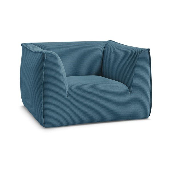 Mėlynos spalvos krėslas iš kordinio velveto Giorgia – Bobochic Paris