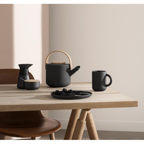 Juodos spalvos iš molio arbatinukas 1,25 l Theo – Stelton-image-1