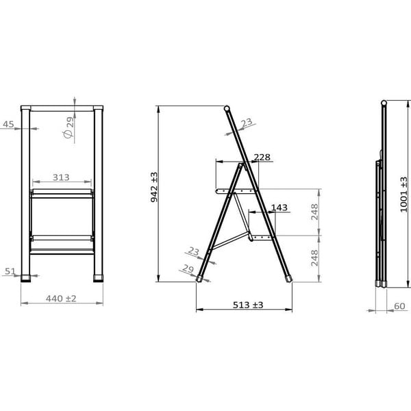 Baltos spalvos iš metalo kopėčios ir laiptai 94 cm – Wenko-image-2