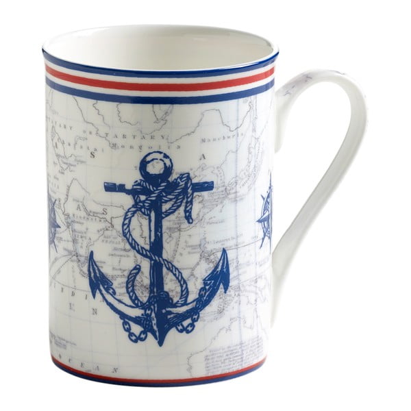 Kaulinio porceliano puodelis "Maxwell & Williams Nautical Anchor", 400 ml