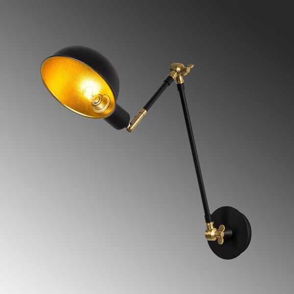 Juodos spalvos/auksinės spalvos sieninė lempa ø 15 cm Sihen – Opviq lights-image-3