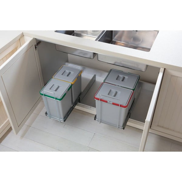 Plastikinė šiukšliadėžė rūšiuotoms atliekoms/įmontuota 18 + 8 l Ecofil - Elletipi-image-1