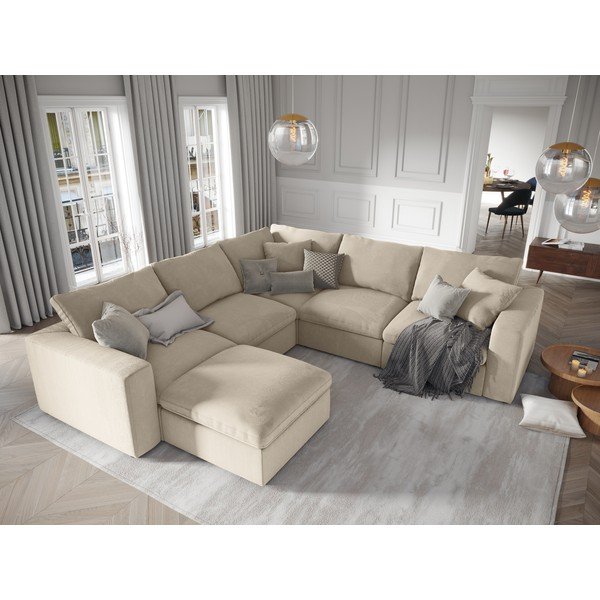 Smėlio spalvos apverčiama kampinė modulinės sofos dalis Windsor & Co Sofas Galaxy-image-4