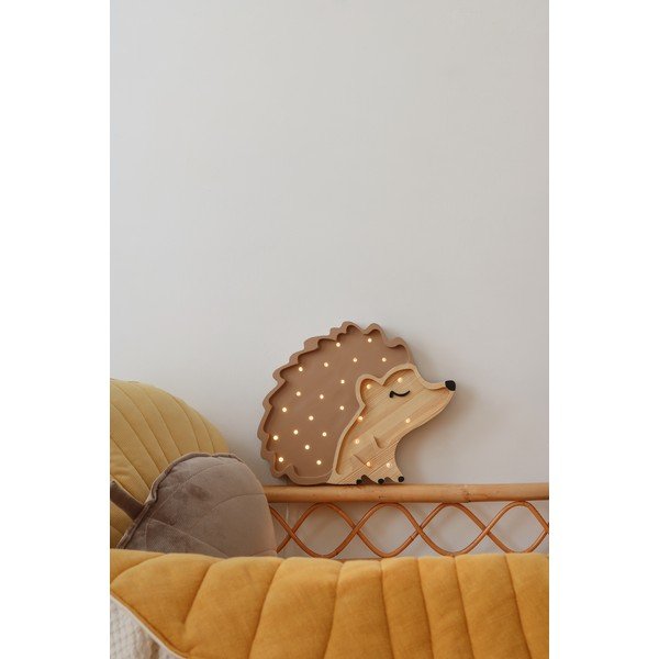 Rudos spalvos pušies medienos stalinis šviestuvas Little Lights Hedgehog, 30 cm ilgio-image-1