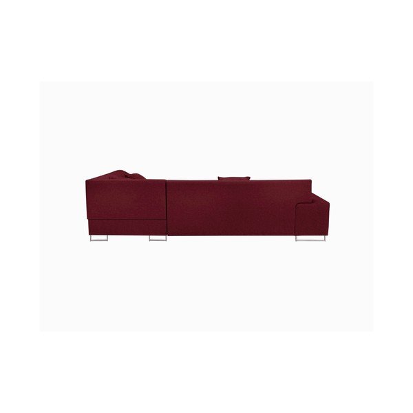 Raudona kampinė sofa-lova su sidabrinėmis kojelėmis "Cosmopolitan Design Orlando", kairysis kampas-image-3