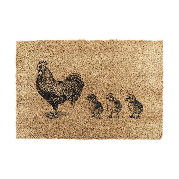 Iš kokoso pluošto grindų kilimėlis 40x60 cm Chickens and Chicks – Artsy Doormats