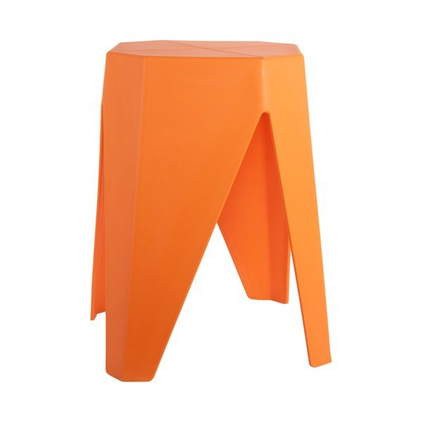 Oranžinės spalvos iš plastiko taburetė Cherish – Leitmotiv-image-1