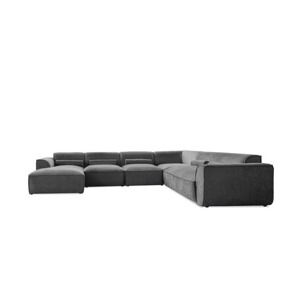 Kampinė sofa pilkos spalvos (su dešiniuoju kampu/„U“ formos) Flex Felix – Miuform