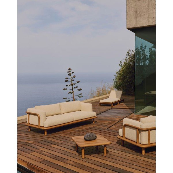 Iš tikmedžio masyvo sodo sofa smėlio spalvos/natūralios spalvos Turqueta – Kave Home-image-4