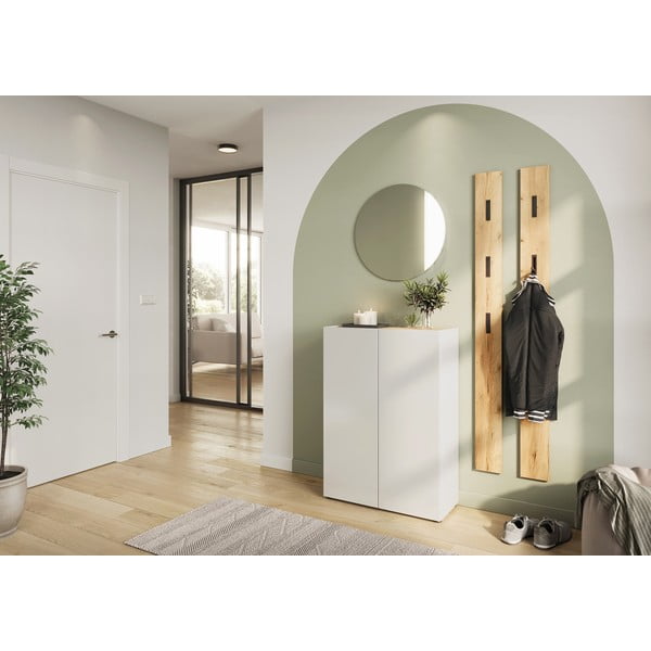 Baltos spalvos spintelė iš ąžuolo 74x105x33 cm Alviano – Germania-image-2