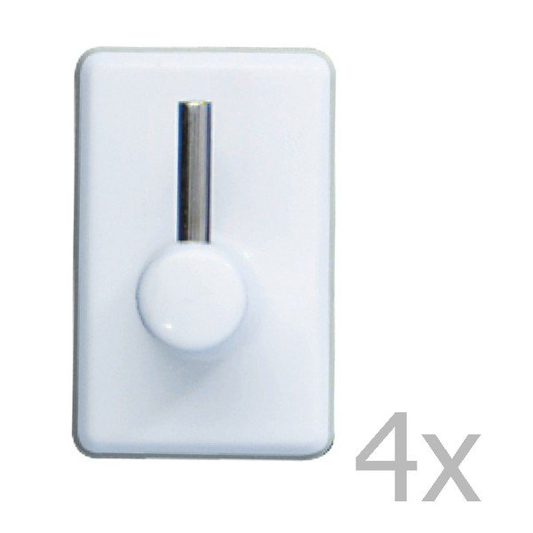 4 sieninių kabliukų rinkinys Wenko Curtain Hooks White-image-1