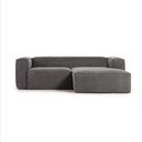 Pilka velvetinė kampinė sofa (dešinysis kampas) Blok - Kave Home
