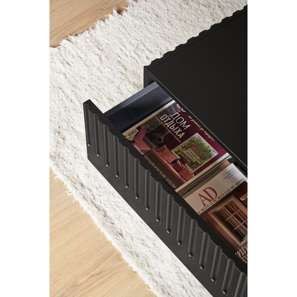 Juodas žurnalinis staliukas su 2 stalčiais Teulat Doric-image-2