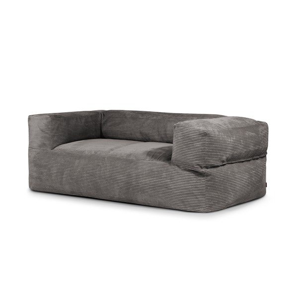 Tamsiai pilkos spalvos iš kordinio velveto sėdmaišis Sofa MooG – SLOWDOWN