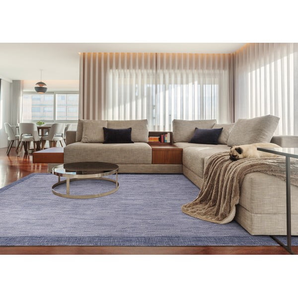 Kilimas iš vilnos tamsiai mėlynos spalvos 160x240 cm Linea – Agnella-image-1