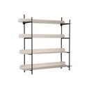 Juodos spalvos/pilkos spalvos iš metalo kelių aukštų sieninė lentyna 60 cm Reina Cuatro – PT LIVING